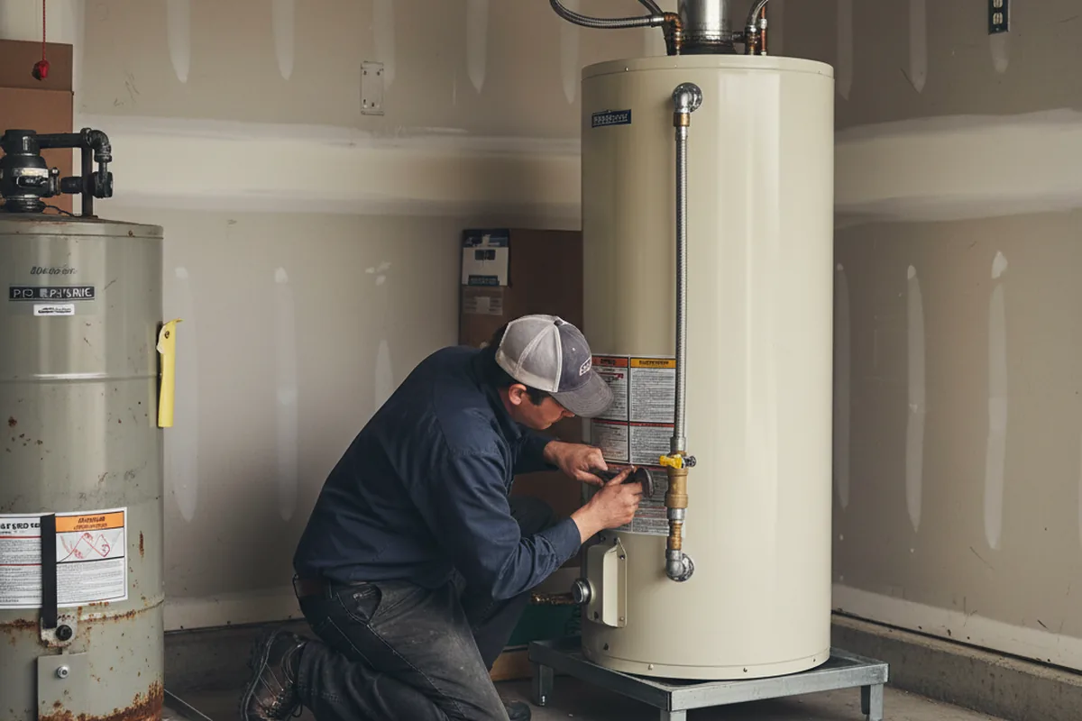 Water heater and shutoff valve replacement in Victory Mills